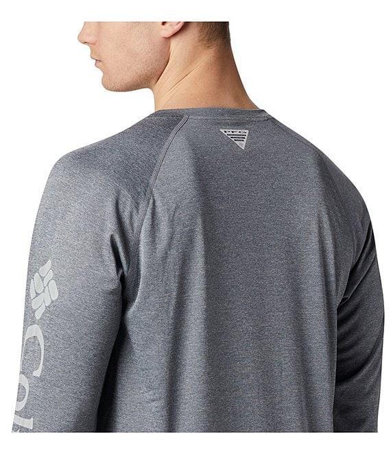 Men's Columbia PFG UPF 50 Terminal Tackle™ Heather Long Sleeve Shirt, Size: XL, Grey Heather Product Image