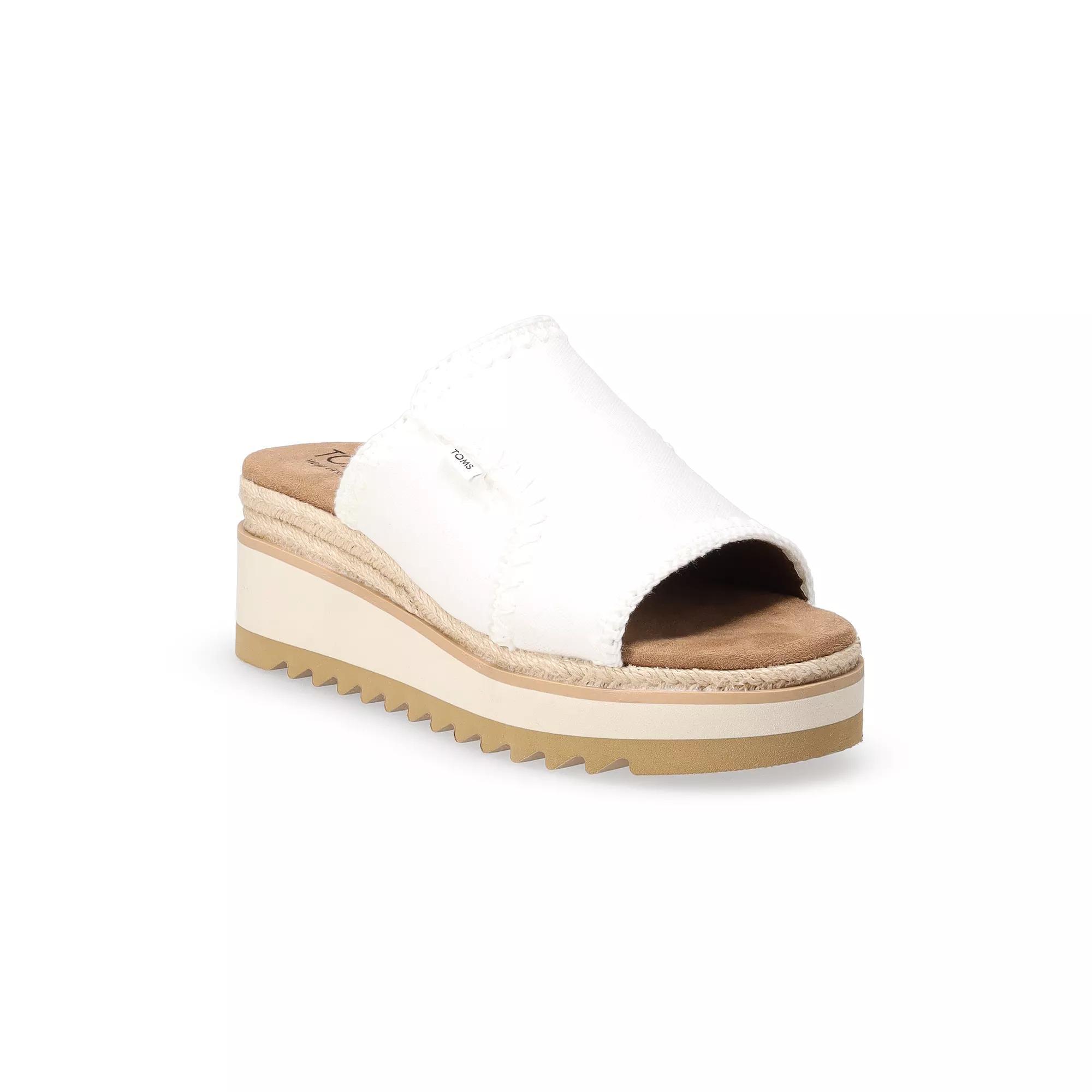 TOMS Adria Platform Wedge Women's Sandals, Size: 8, White Product Image