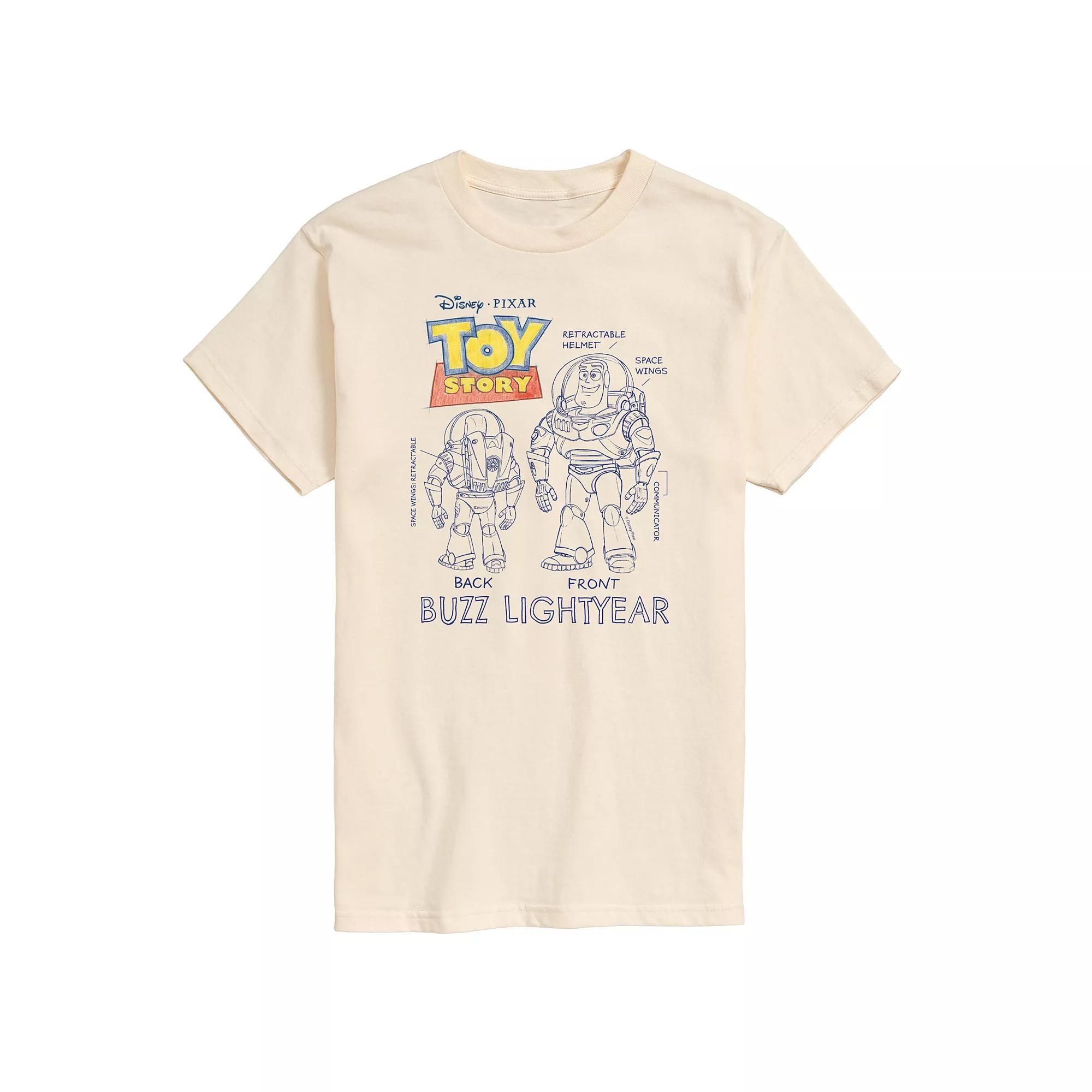 Disney / Pixars Toy Story 4 Mens Buzz Sketches Graphic Tee Ivory Product Image