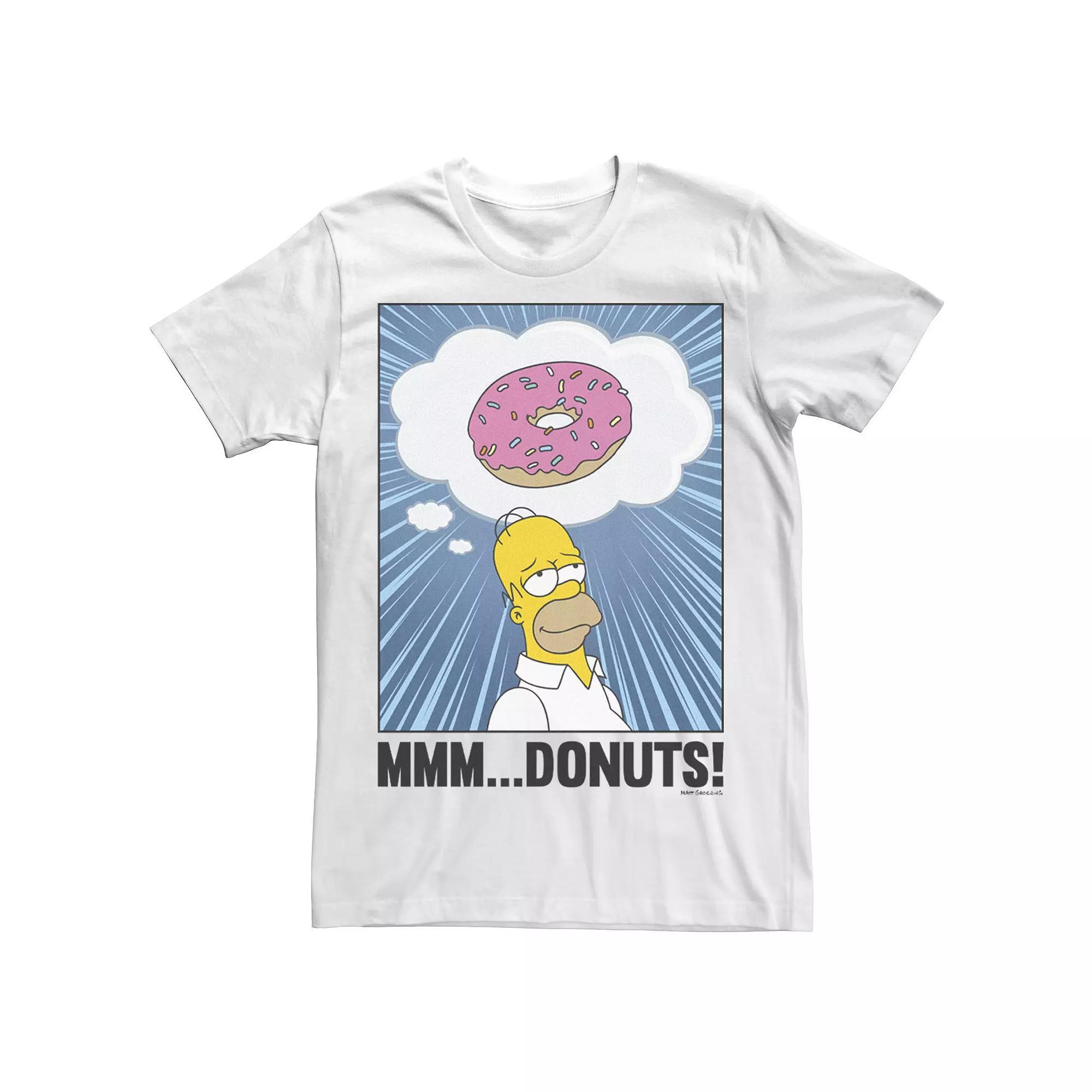 Men's The Simpsons Homer Mmm...Donuts! Tee, Size: XXL, White Product Image