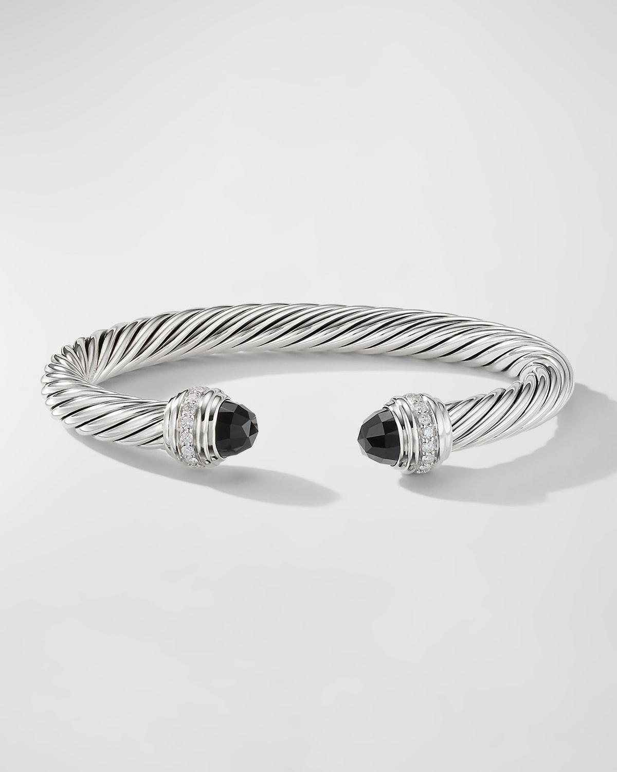 David Yurman Cable Bracelet with Black Onyx & Diamonds Product Image