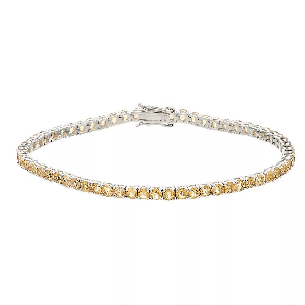 Sterling Silver Citrine Tennis Bracelet, Womens Product Image