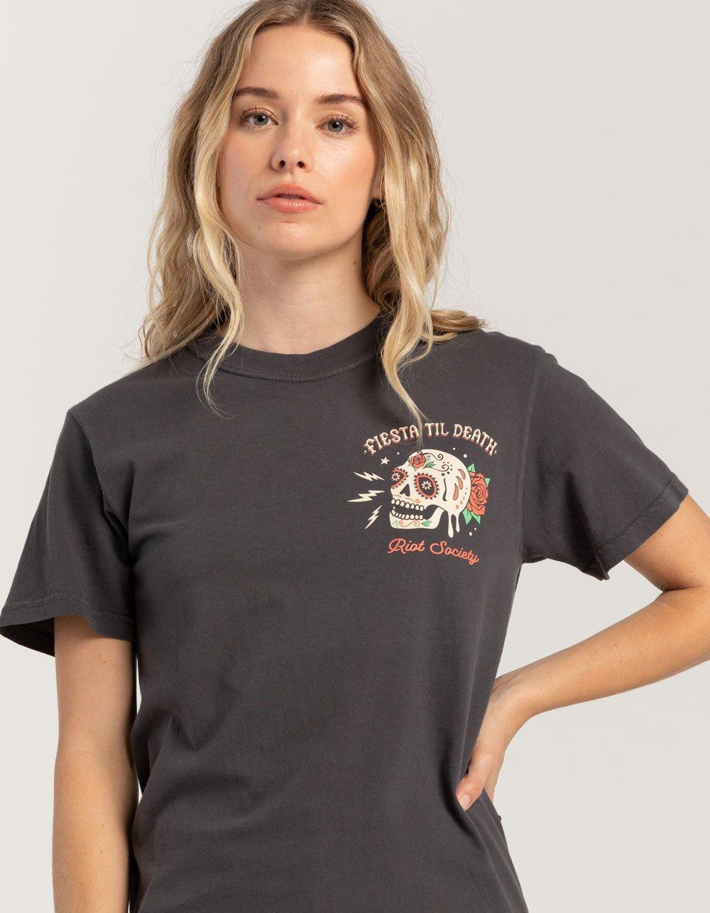 RIOT SOCIETY Fiesta Till Death Womens Tee - OFF-BLACK Product Image