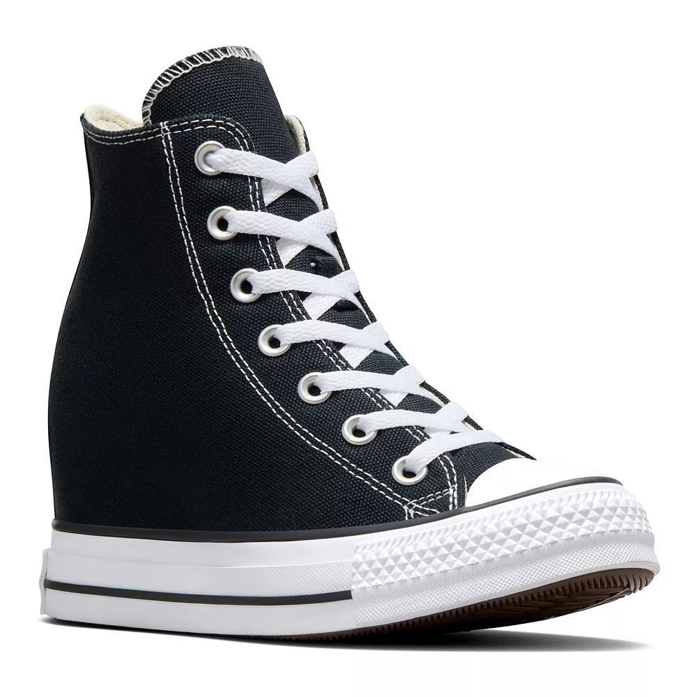 Womens Converse Chuck Taylor All Star Classic Wedge Platform Sneaker - Black / White Product Image