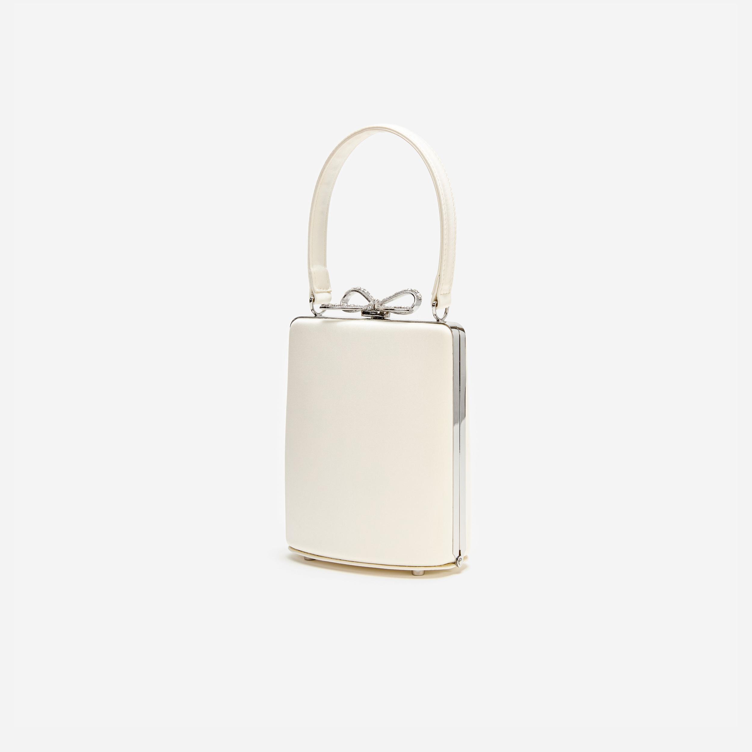 Champagne Satin Mini Bow Bag Product Image