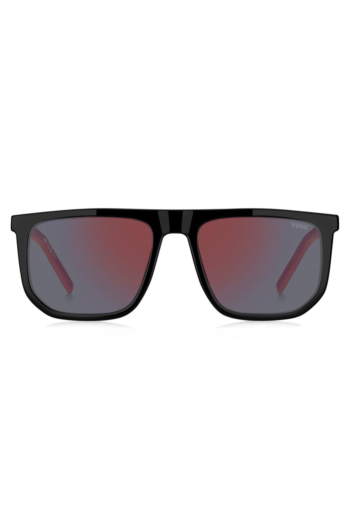 HUGO - Brown-horn sunglasses with two-tone temples Product Image