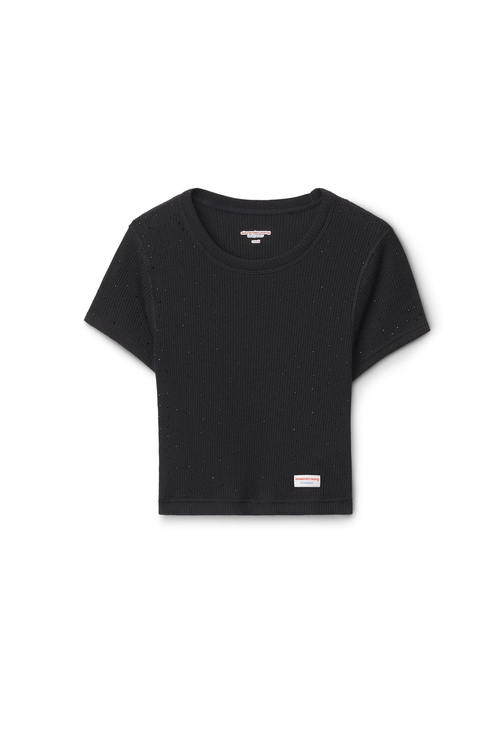 Crystal Hotfix Cropped Camisole In Waffle Knit Product Image