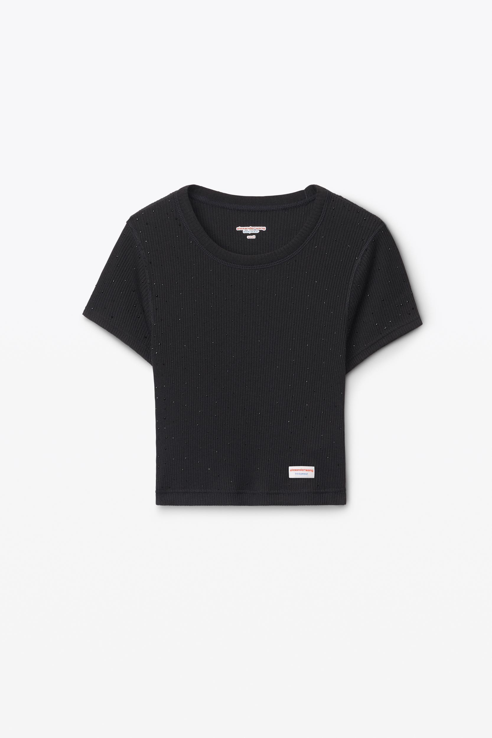 Crystal Hotfix Cropped Camisole In Waffle Knit Product Image