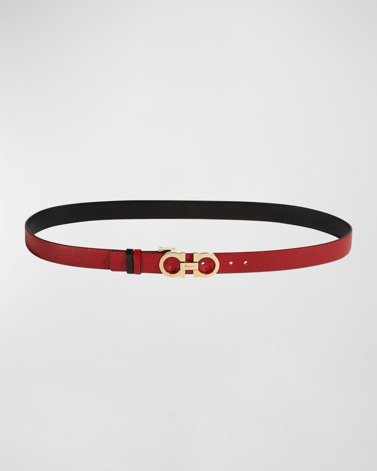 Womens Gancini Adjustable Cut-to-Size Reversible Hammered Leather Belt Product Image