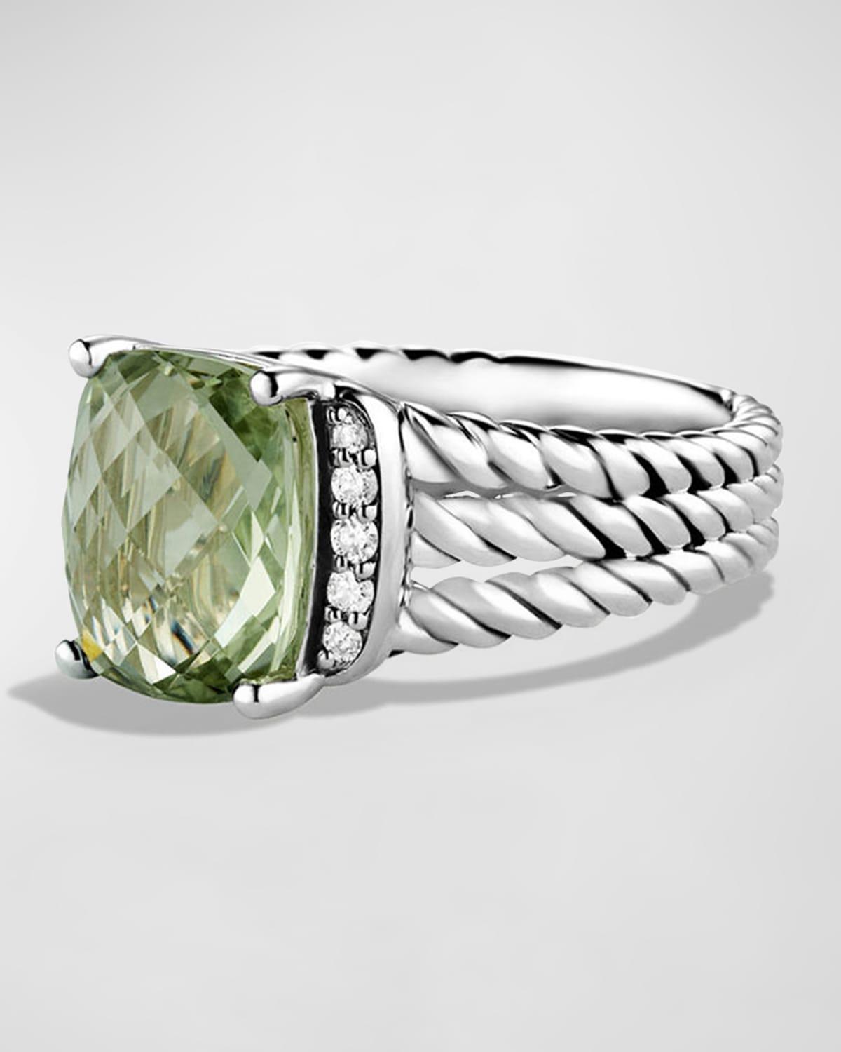 David Yurman Petite Wheaton Ring with Prasiolite and Diamonds Product Image
