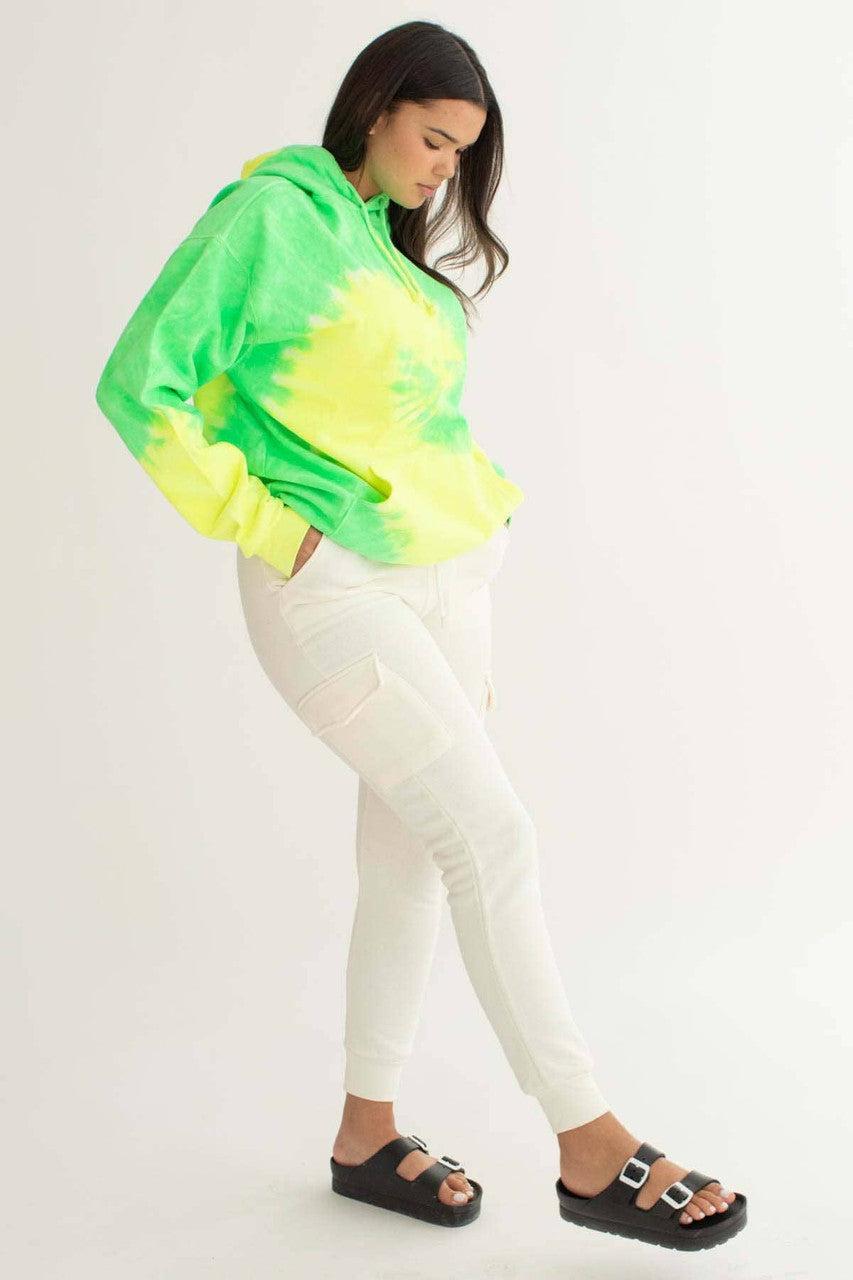 Cream Fleece Cargo Joggers Product Image