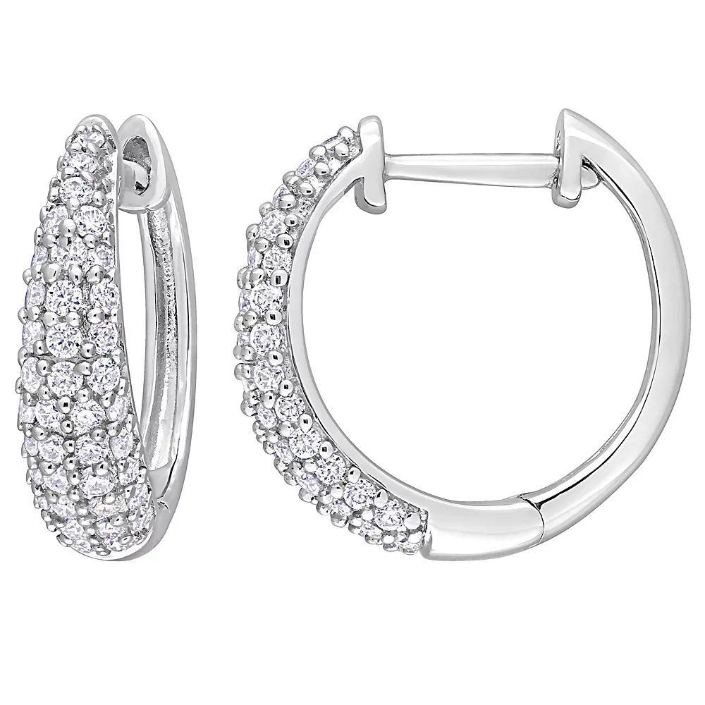 Stella Grace Sterling Silver 2/5 Carat T.W Lab-Created Moissanite Hoop Earrings, Women's Product Image