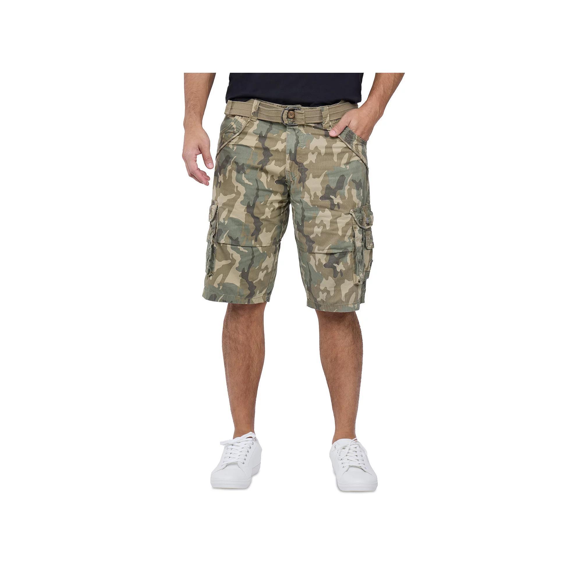 Men's Xray Belted Double-Pocket Bermuda Cargo, Size: 42, Desert Green Product Image