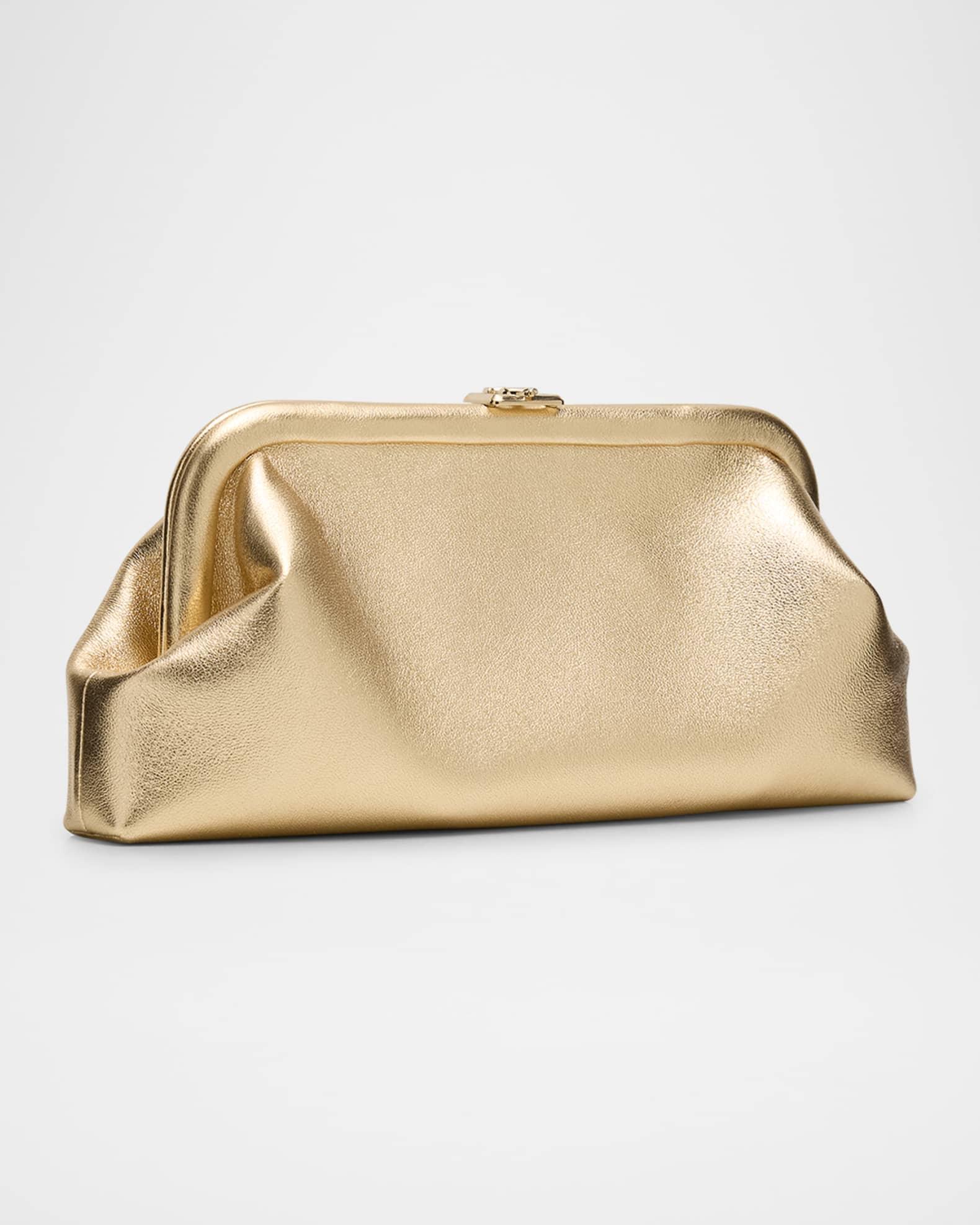 Skylar Frame Metallic Leather Clutch Bag Product Image
