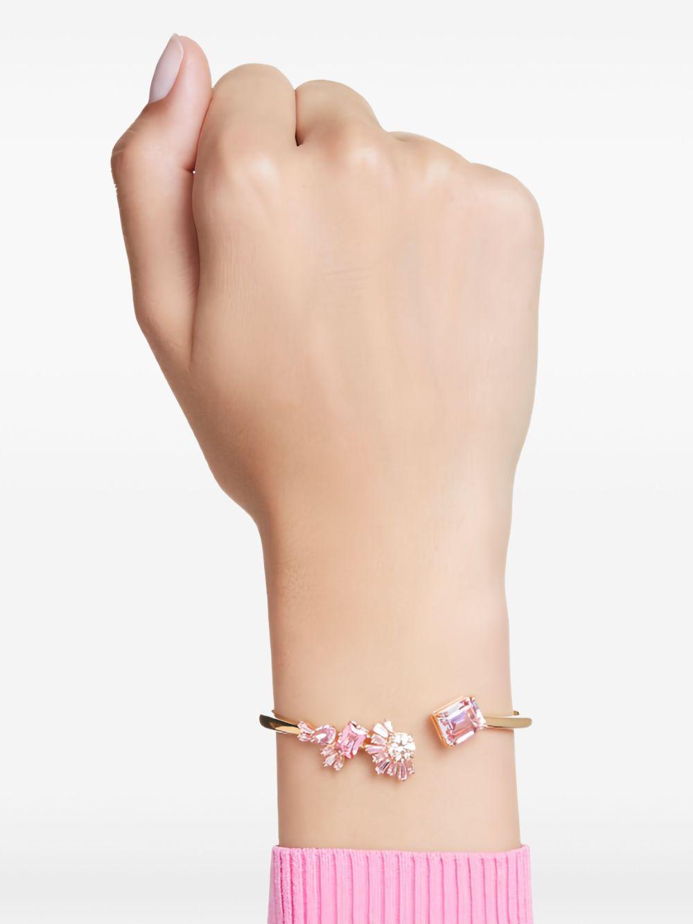 SWAROVSKI Gema Bangle Gold Shiny Pink In Silver Tone Product Image