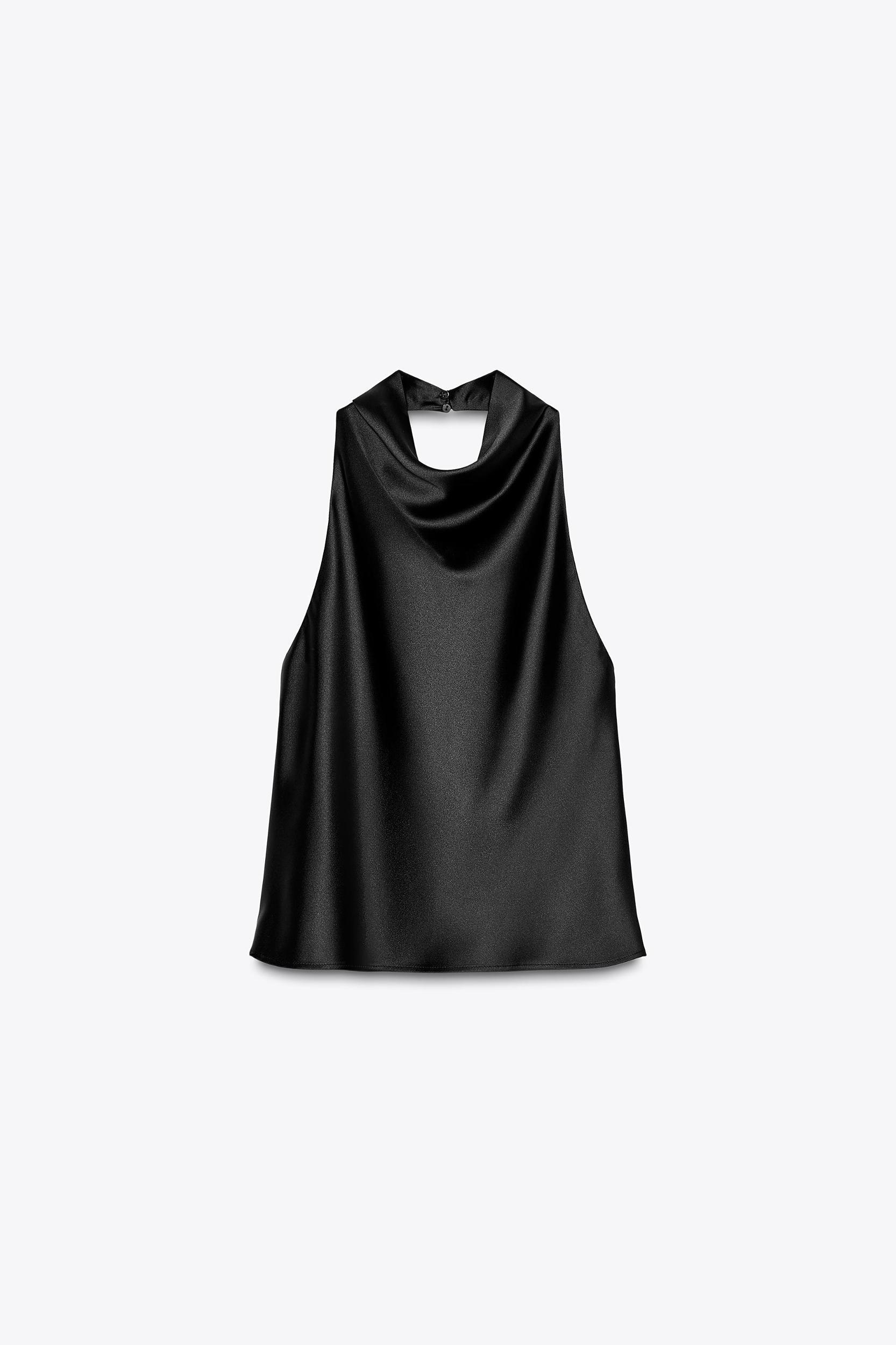 SATIN EFFECT HALTER TOP Product Image