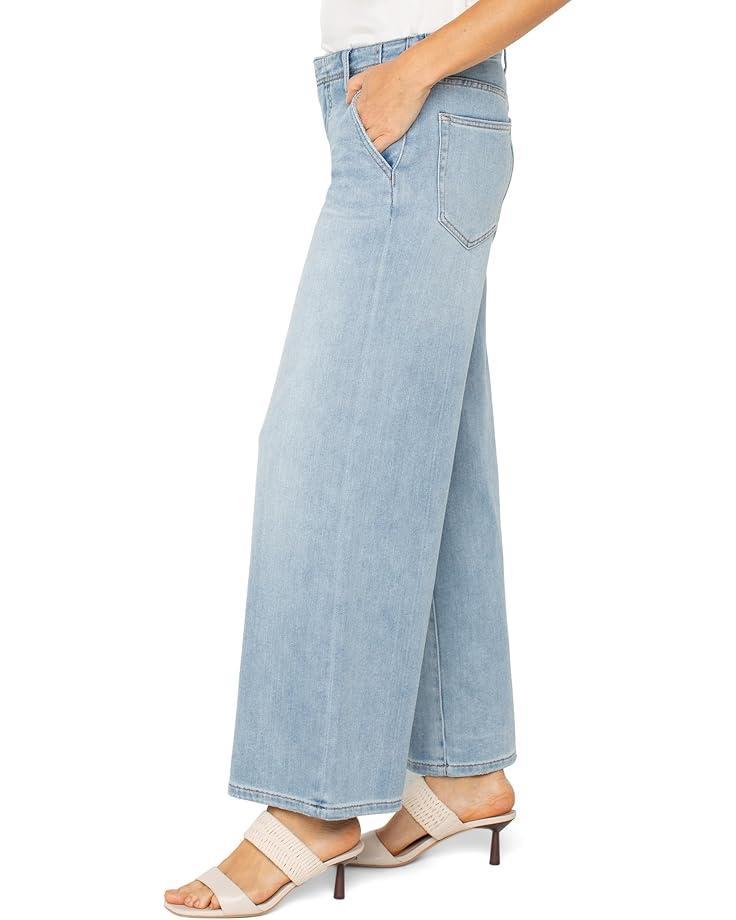 Patch Pocket Mid-Rise Wide Leg Stretch Denim Product Image