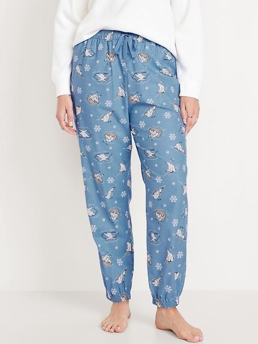 High-Waisted Flannel Pajama Joggers for Women Product Image
