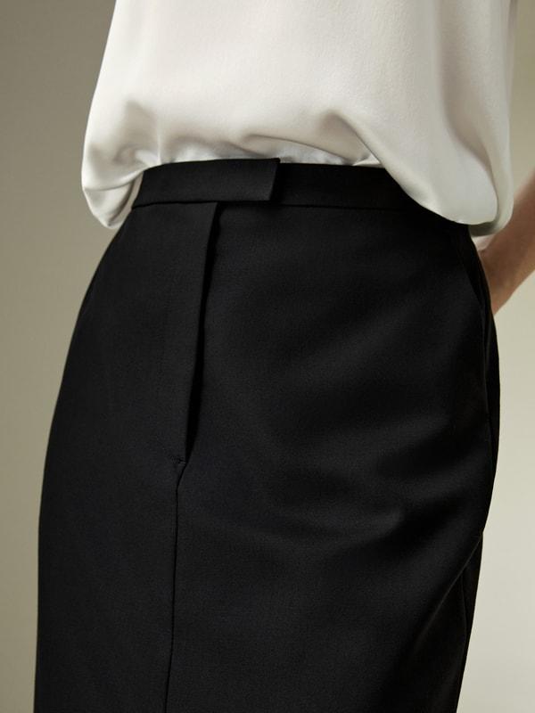 Modern Beauty Silk Wool Pencil Skirt Product Image