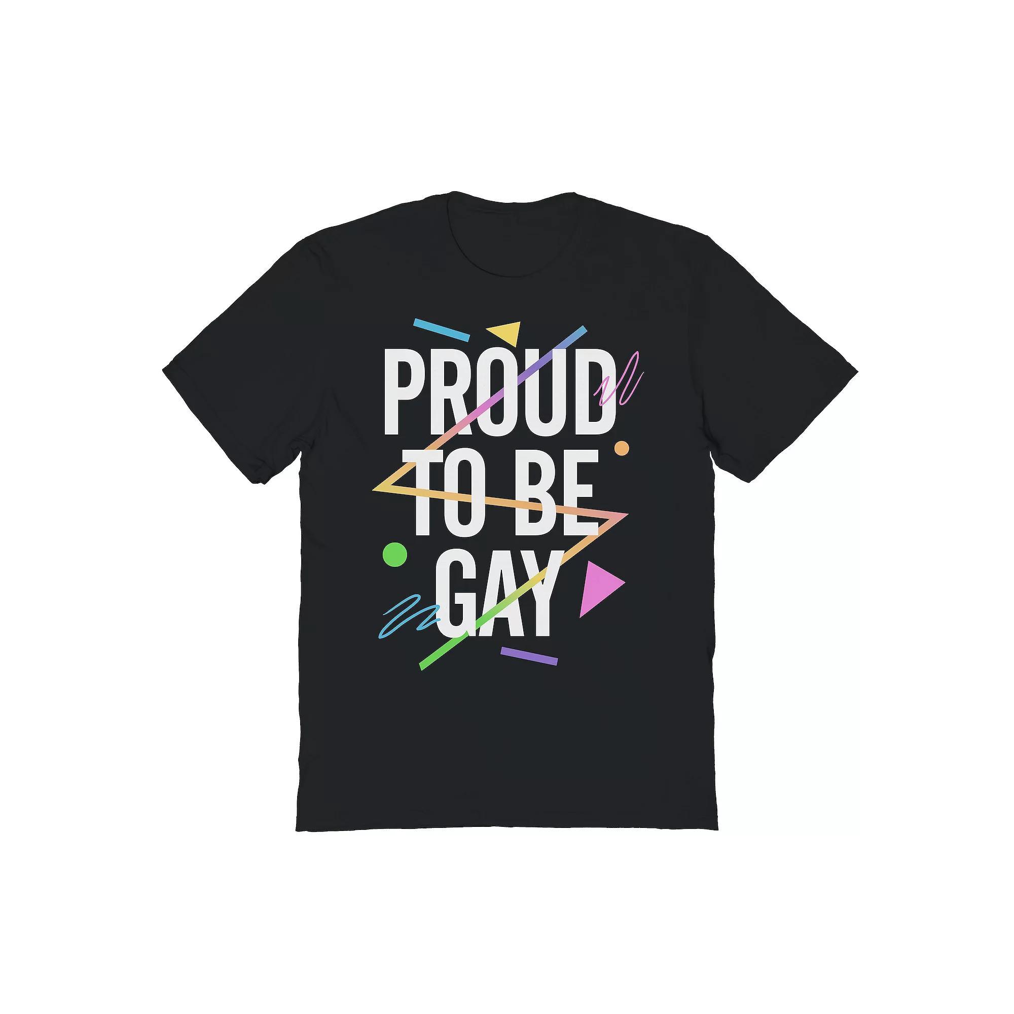 Men's COLAB89 by Threadless Proud To Be Gay Pride Graphic Tee, Size: Small, Black Product Image