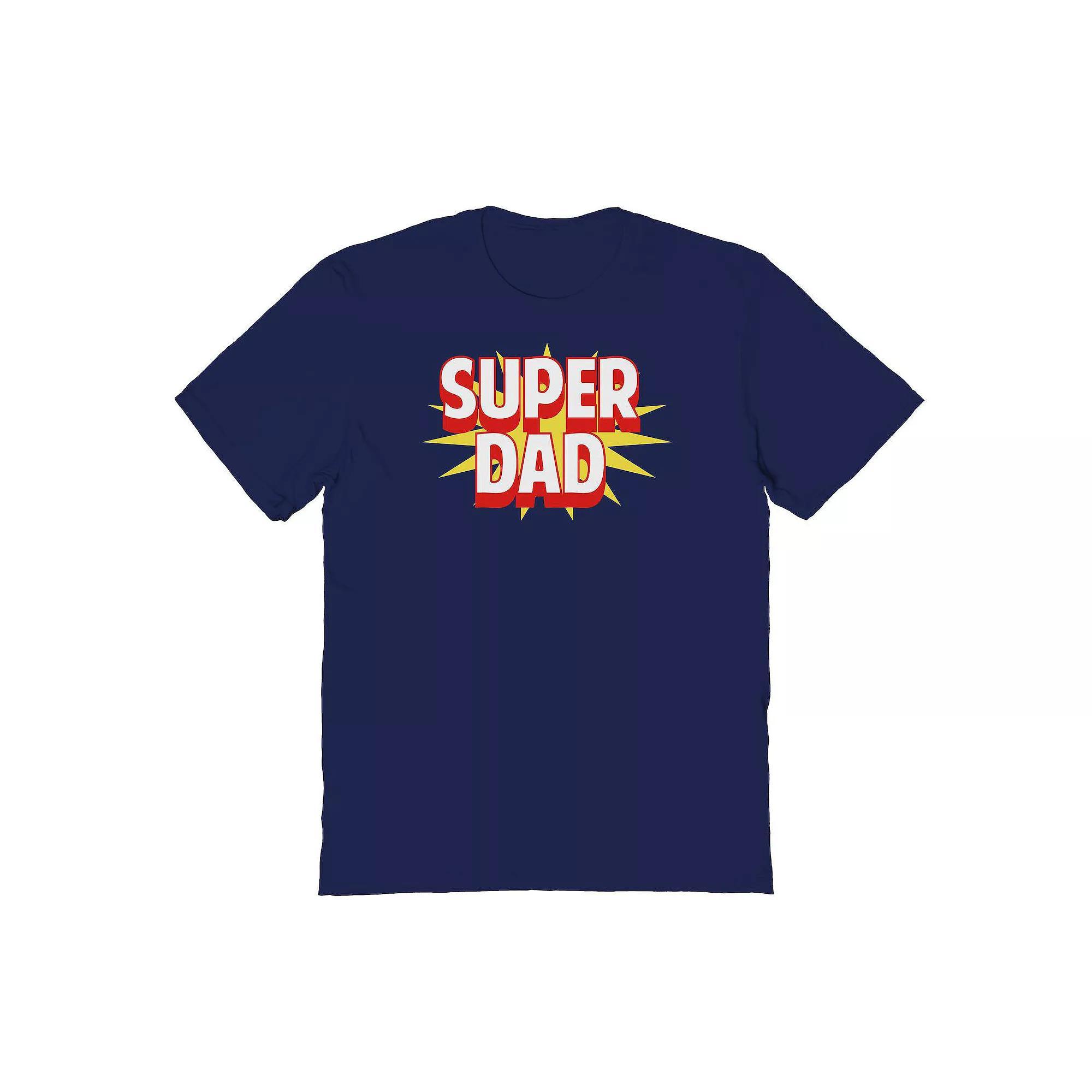 Mens COLAB89 by Threadless Super Dad Fathers Day Graphic Tee Blue Product Image
