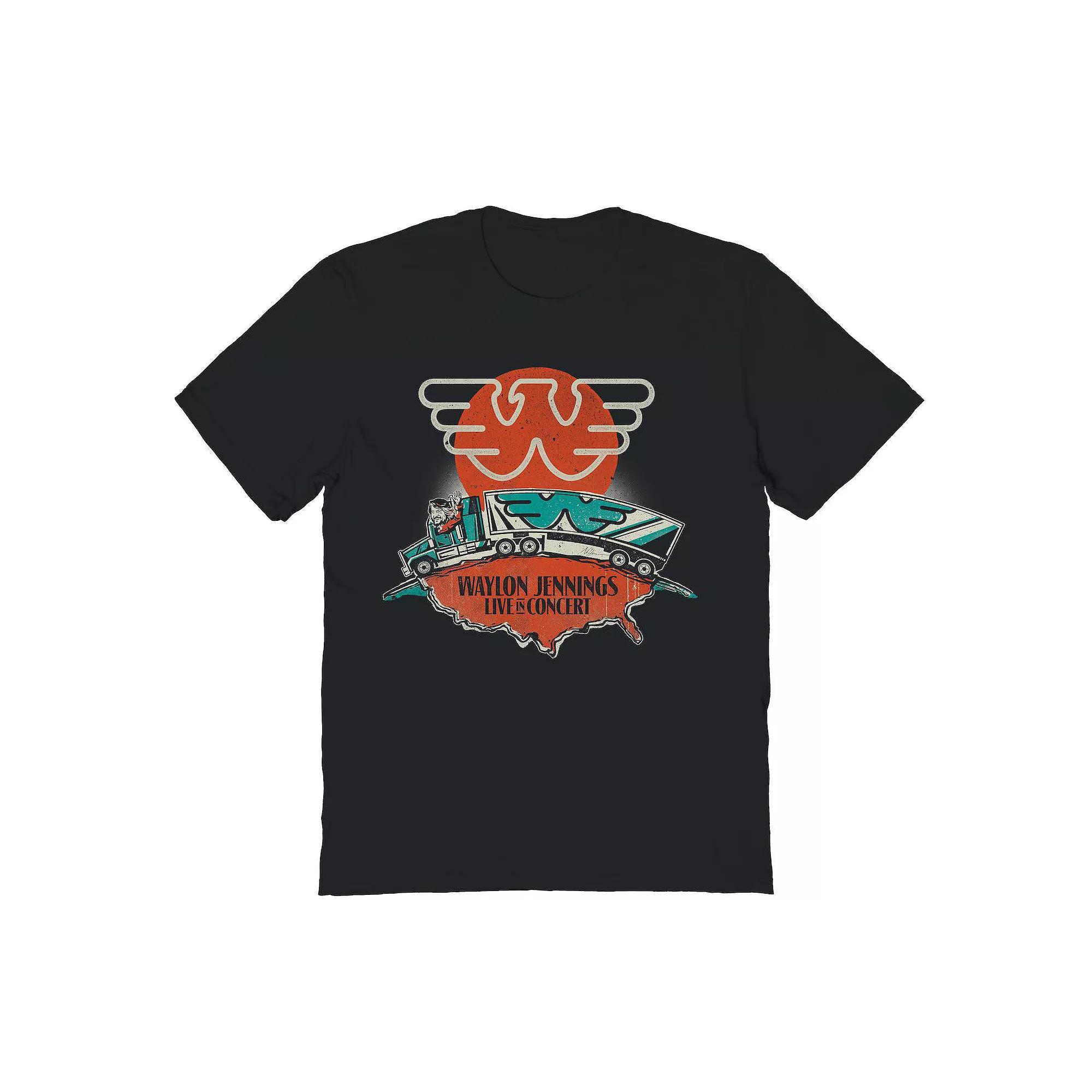 Men's Waylon Jennings Live Graphic Tee, Size: Small, Black Product Image