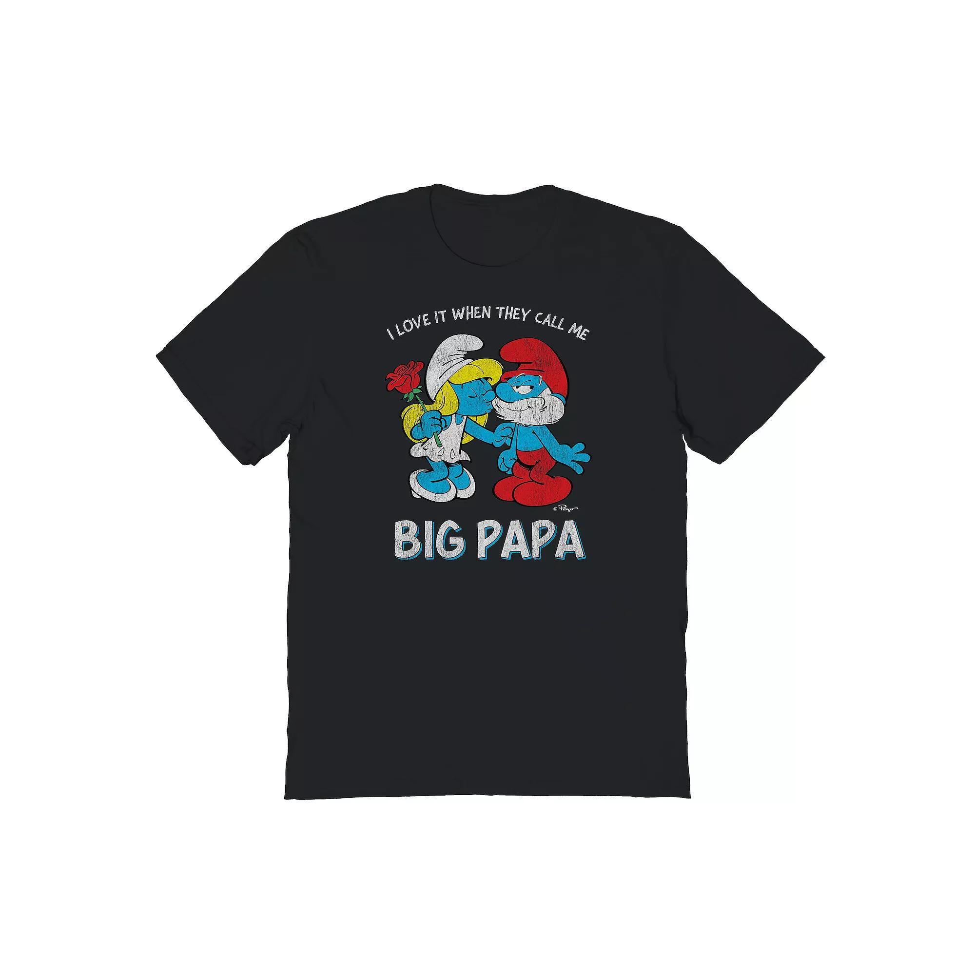 Men's Smurfs Big Papa Graphic Tee, Size: Large, Black Product Image