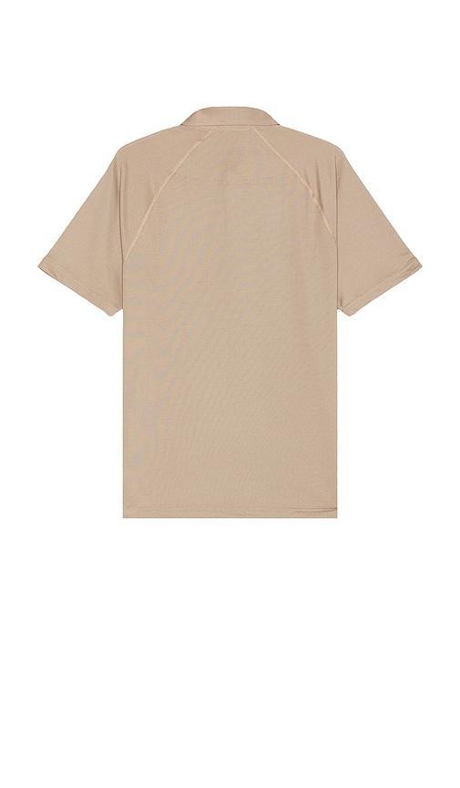 RHONE Delta Pique Polo In Savannah Tan & Chocolate Chip Product Image