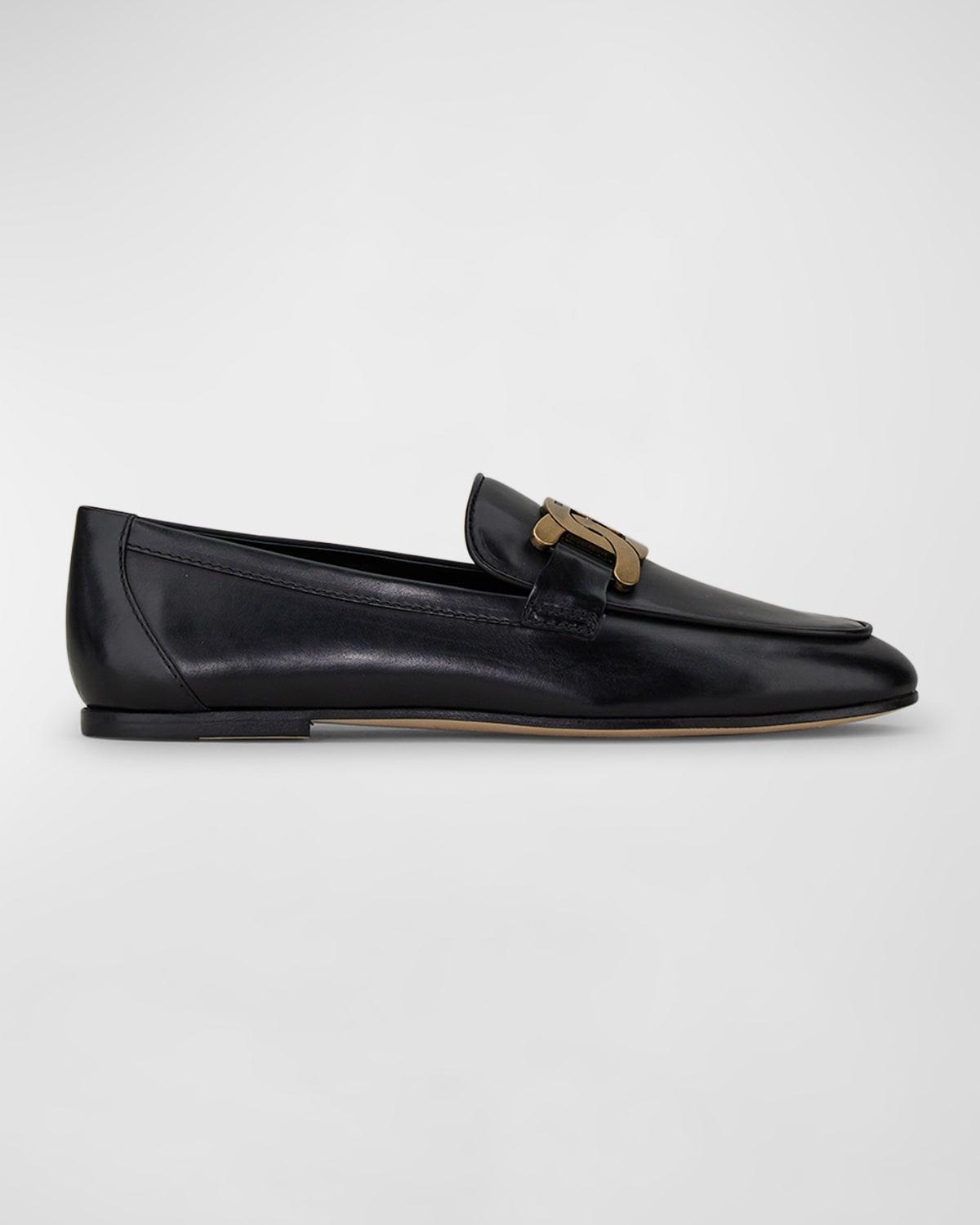 Leather Chain Slip-On Loafers Product Image