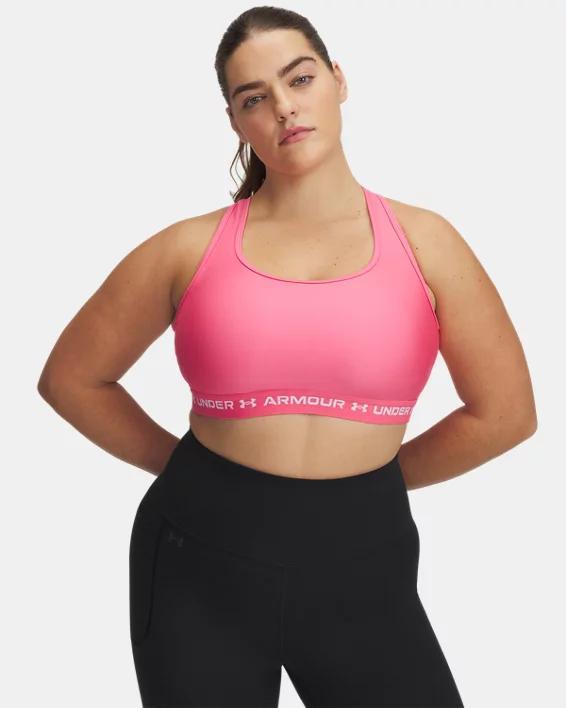 Plus Size Under Armour Crossback 2.0 Medium-Impact Sports Bra, Women's, Size: 1XL, Super Pink Product Image