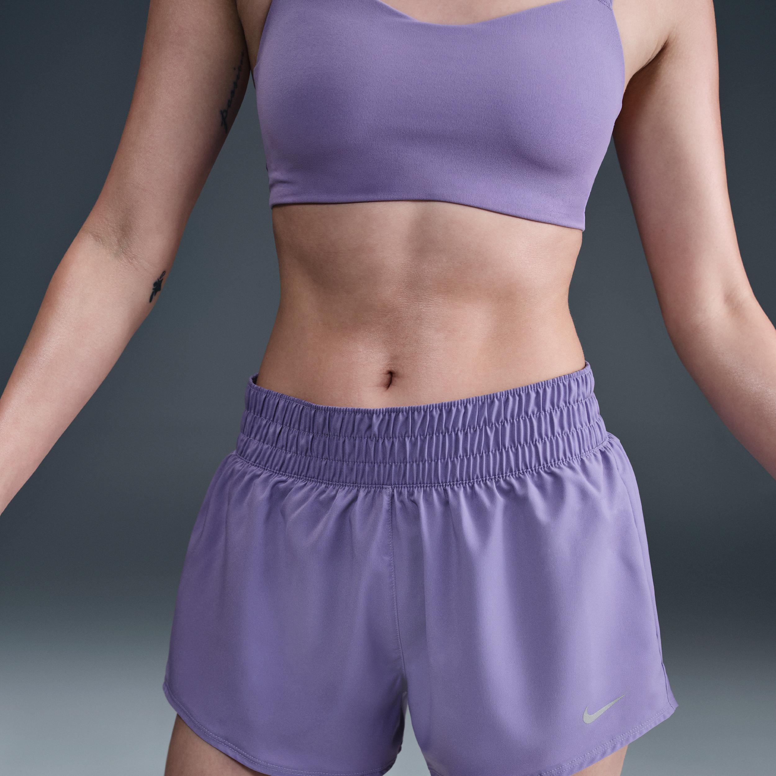 Nike Women's One Dri-FIT Mid-Rise 3" Brief-Lined Shorts Product Image
