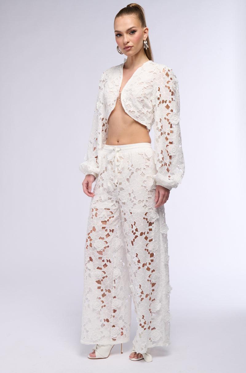 ONE LAST NIGHT FLORAL WIDE LEG PANT Product Image