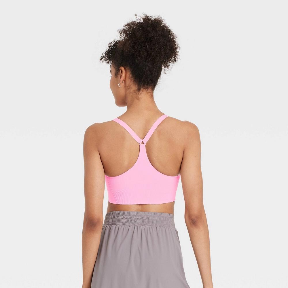 Womens Seamless Medium Support Cami Sports Bra - All In Motion Light XS: Racerback, Removable Cups Product Image