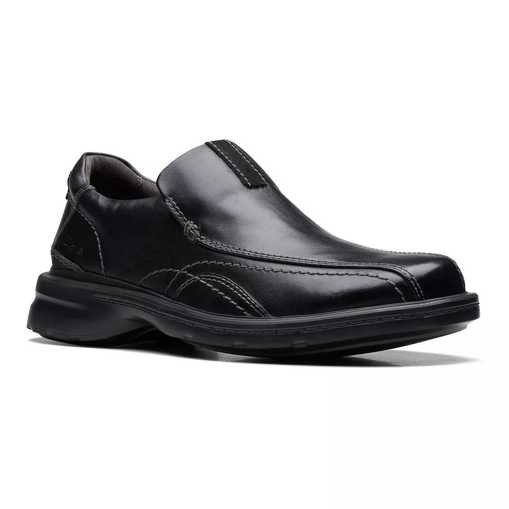 Clarks® Gessler Step Men's Leather Loafers, Size: 7 Wide, Black Product Image