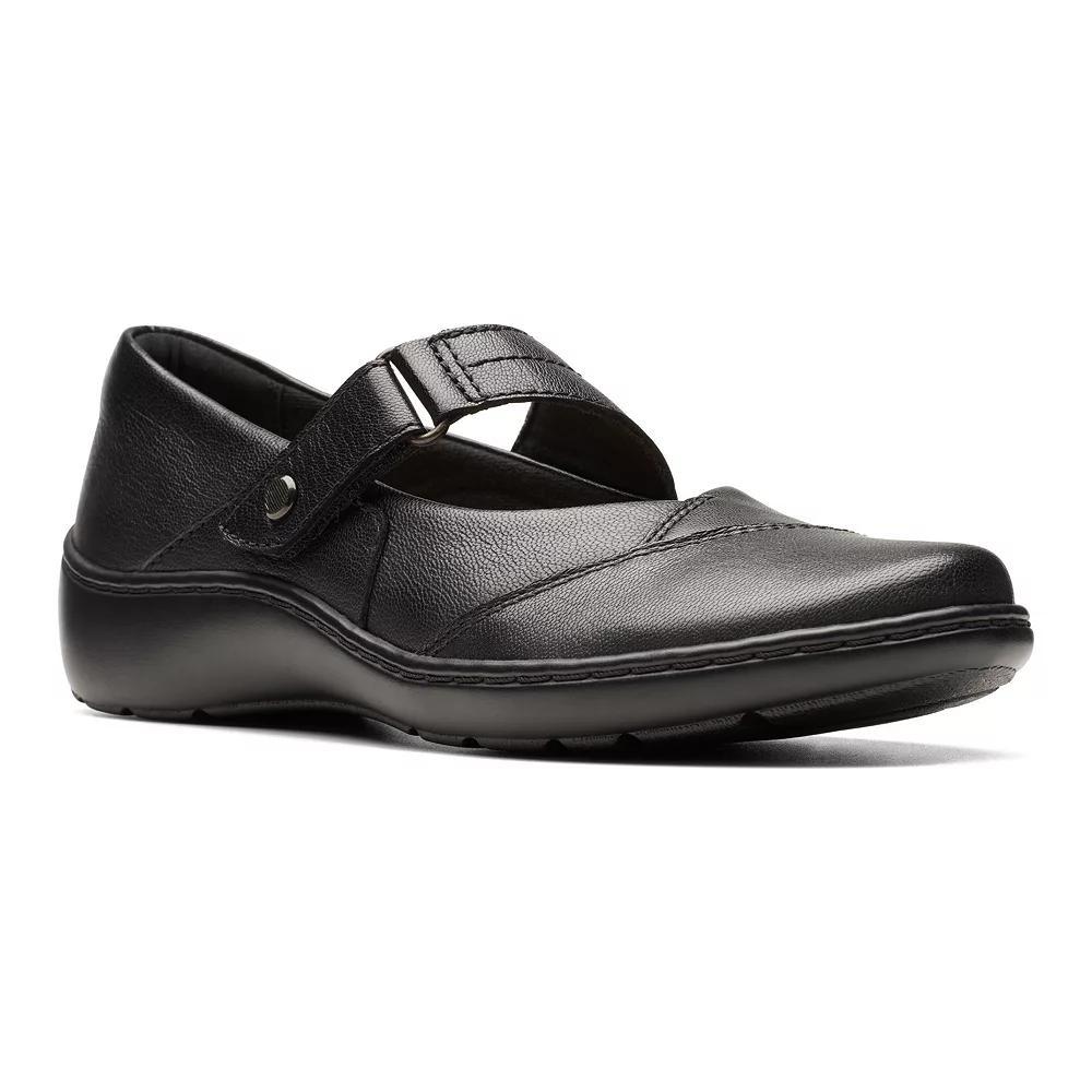 Clarks® Cora Gema Women's Leather Maryjane Shoes, Size: 7, Black Product Image