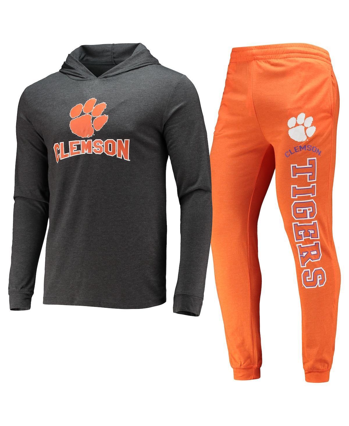 Men's Concepts Sport Orange/Charcoal Clemson Tigers Meter Long Sleeve Hoodie T-Shirt & Jogger Pants Set, Size: Medium Product Image