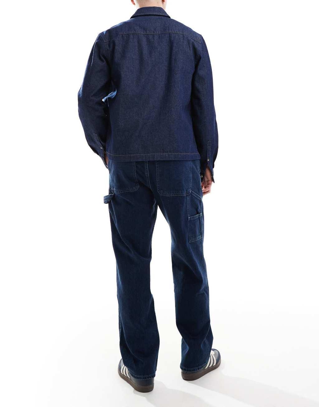 Hollister baggy carpenter jeans in dark denim Product Image