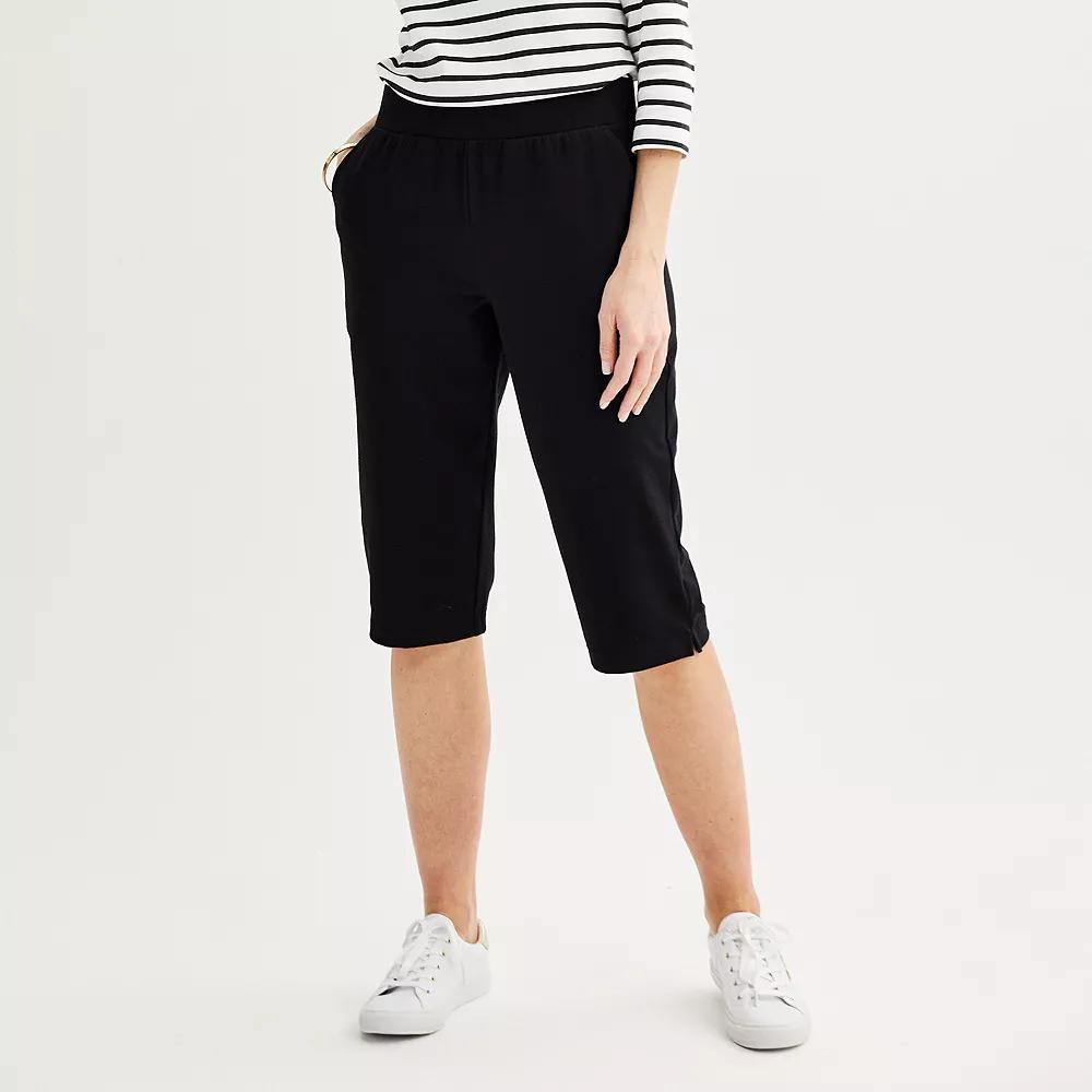 Women's Croft & Barrow® Easy Pull-On Knit Skimmer, Size: Small, Black Product Image