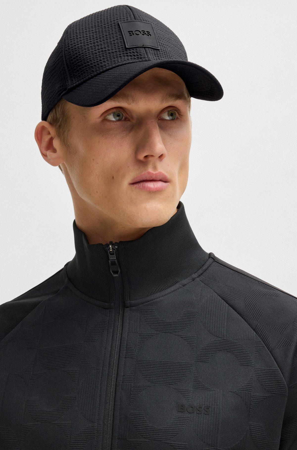 BOSS - Seersucker cap with logo patch - Black Product Image
