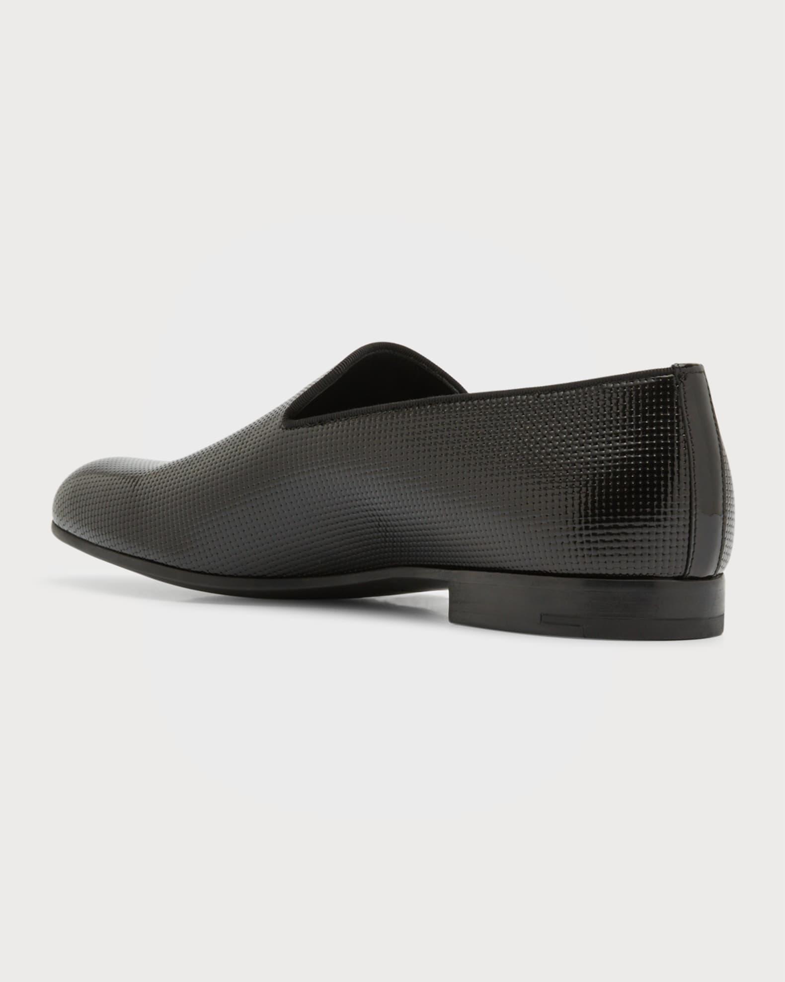 Men's Textured Leather Formal Loafers Product Image