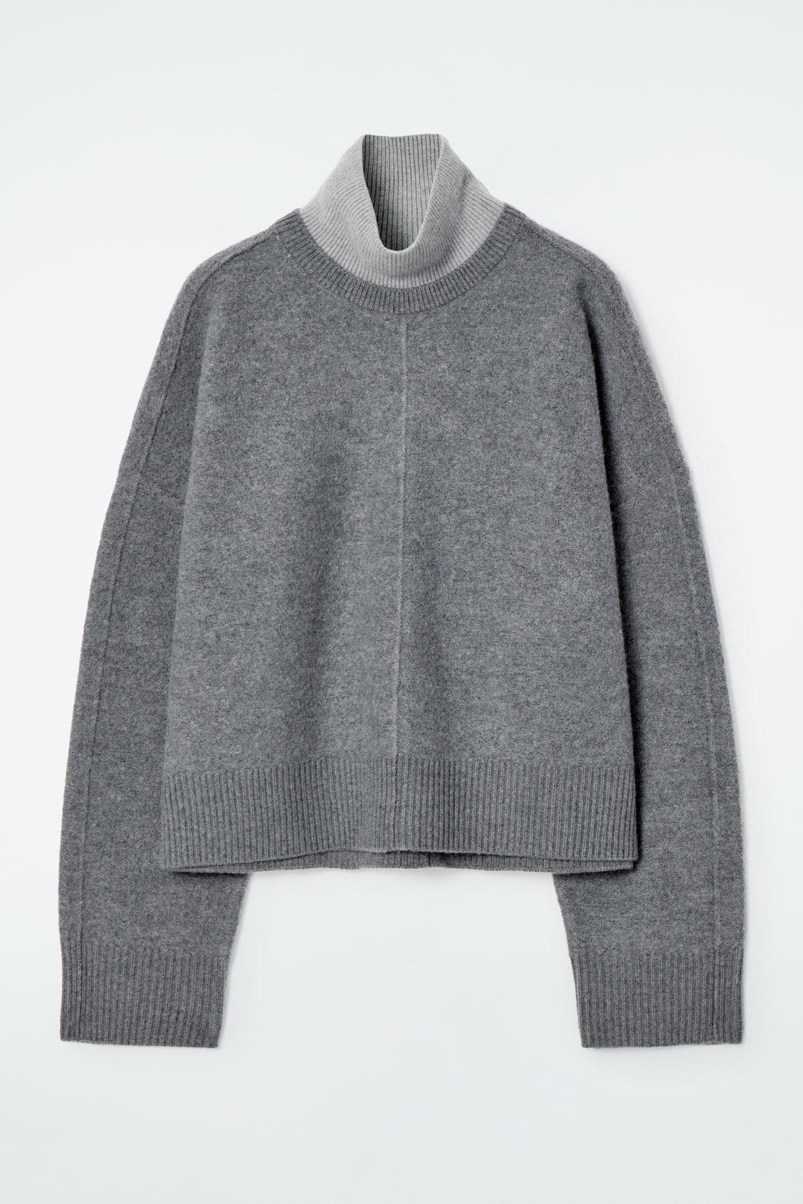 COLOR-BLOCK LAYERED WOOL SWEATER Product Image