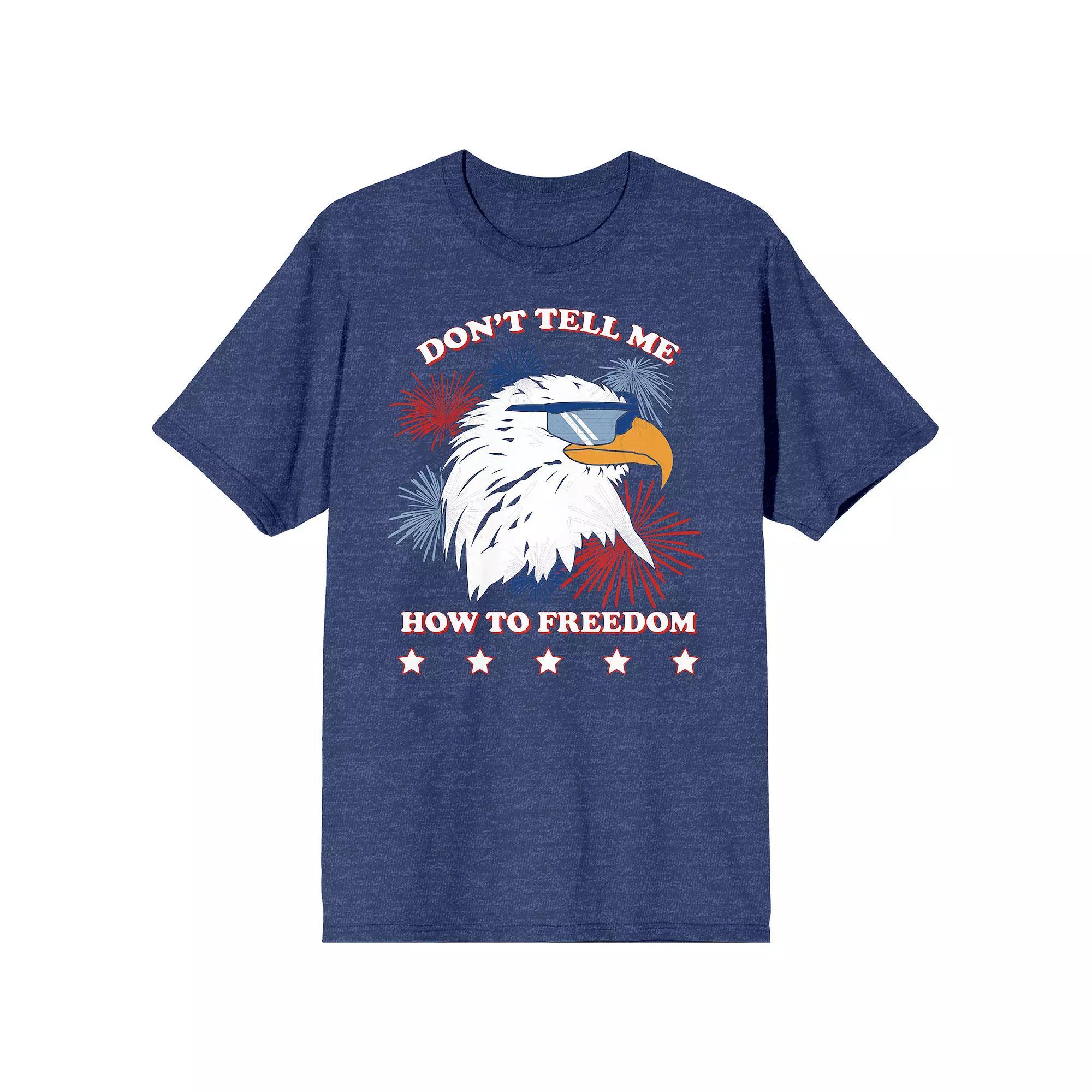 Men's Americana Dont Tell Me How To Freedom Tee, Size: XXL, Blue Product Image