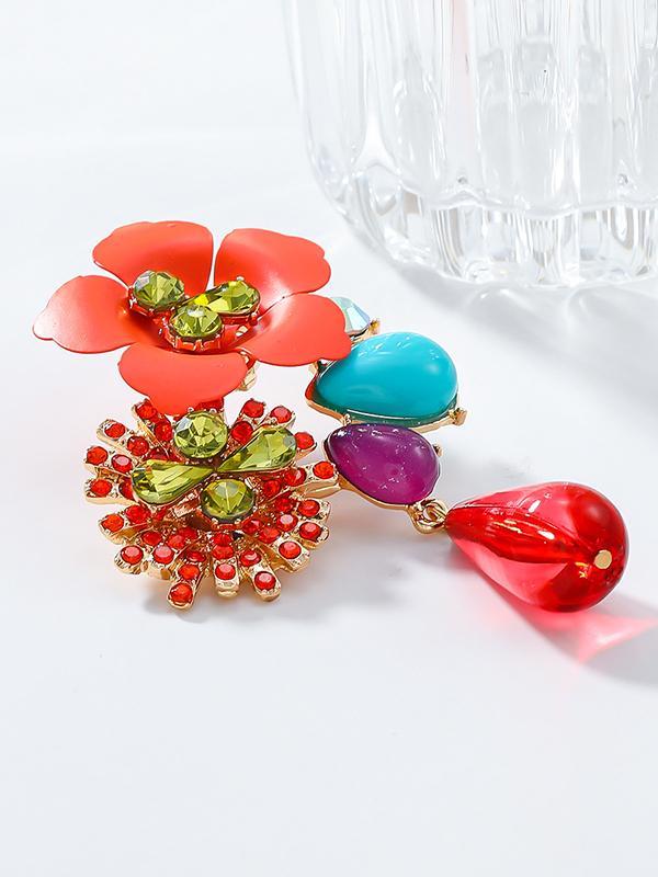 Flower Shape Drop Earrings Product Image
