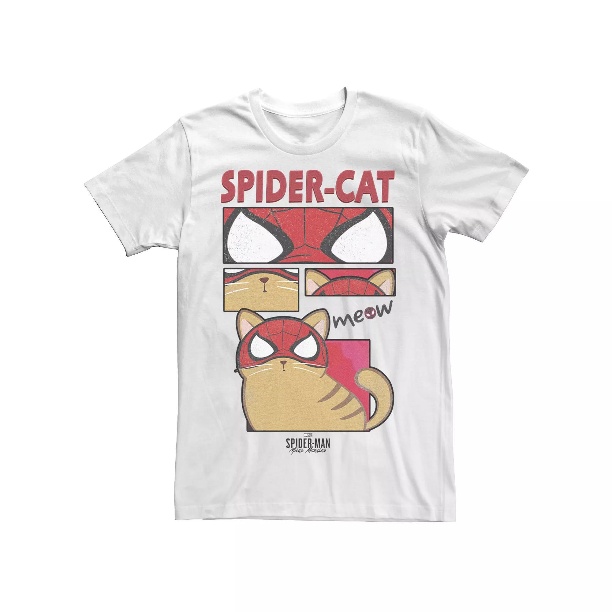 Men's Marvel Spider-Cat Comic Pane Tee, Size: XL, White Product Image