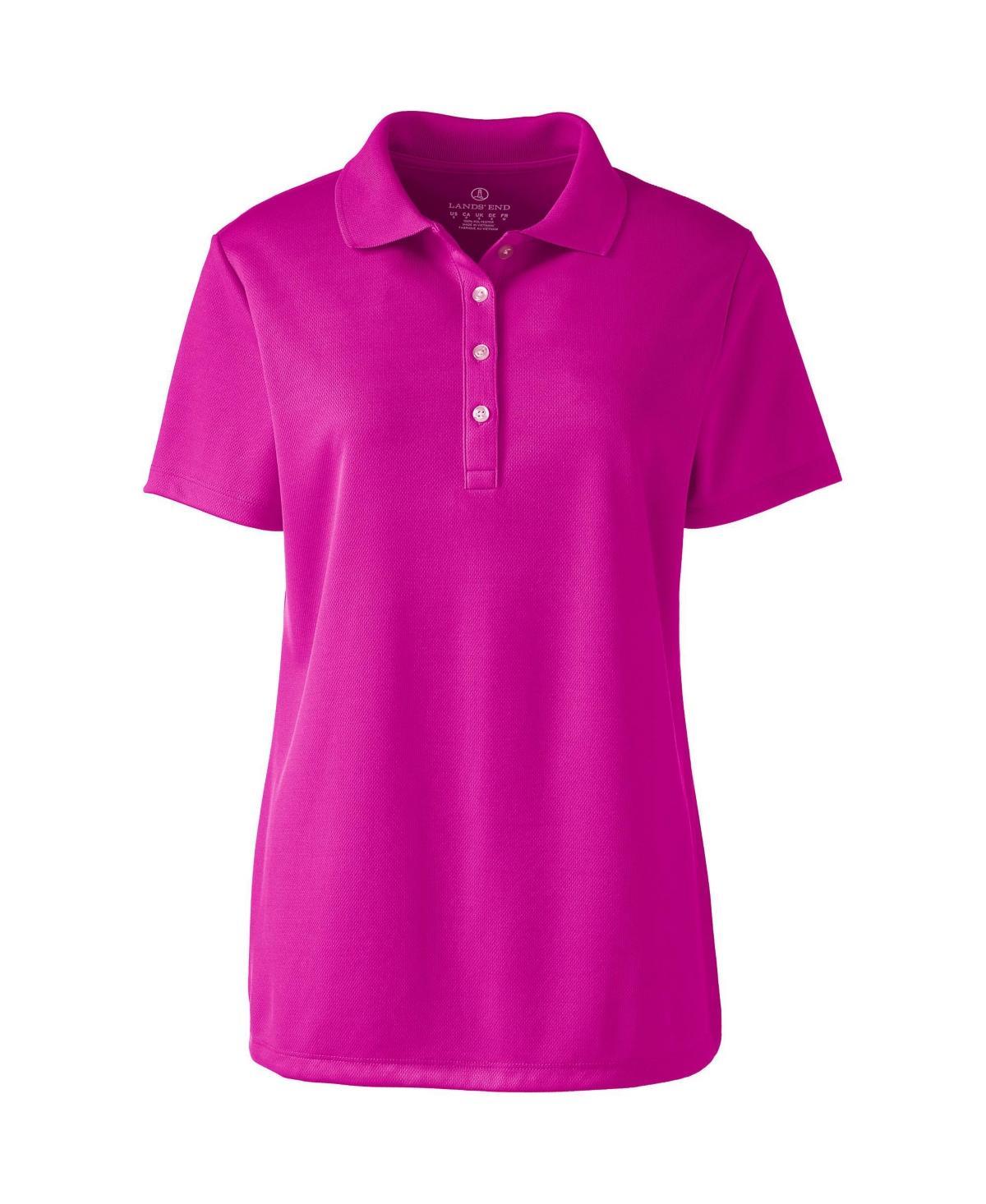 Women's Lands' End Short Sleeve Solid Active Polo Shirt, Size: XL, True Blue Product Image