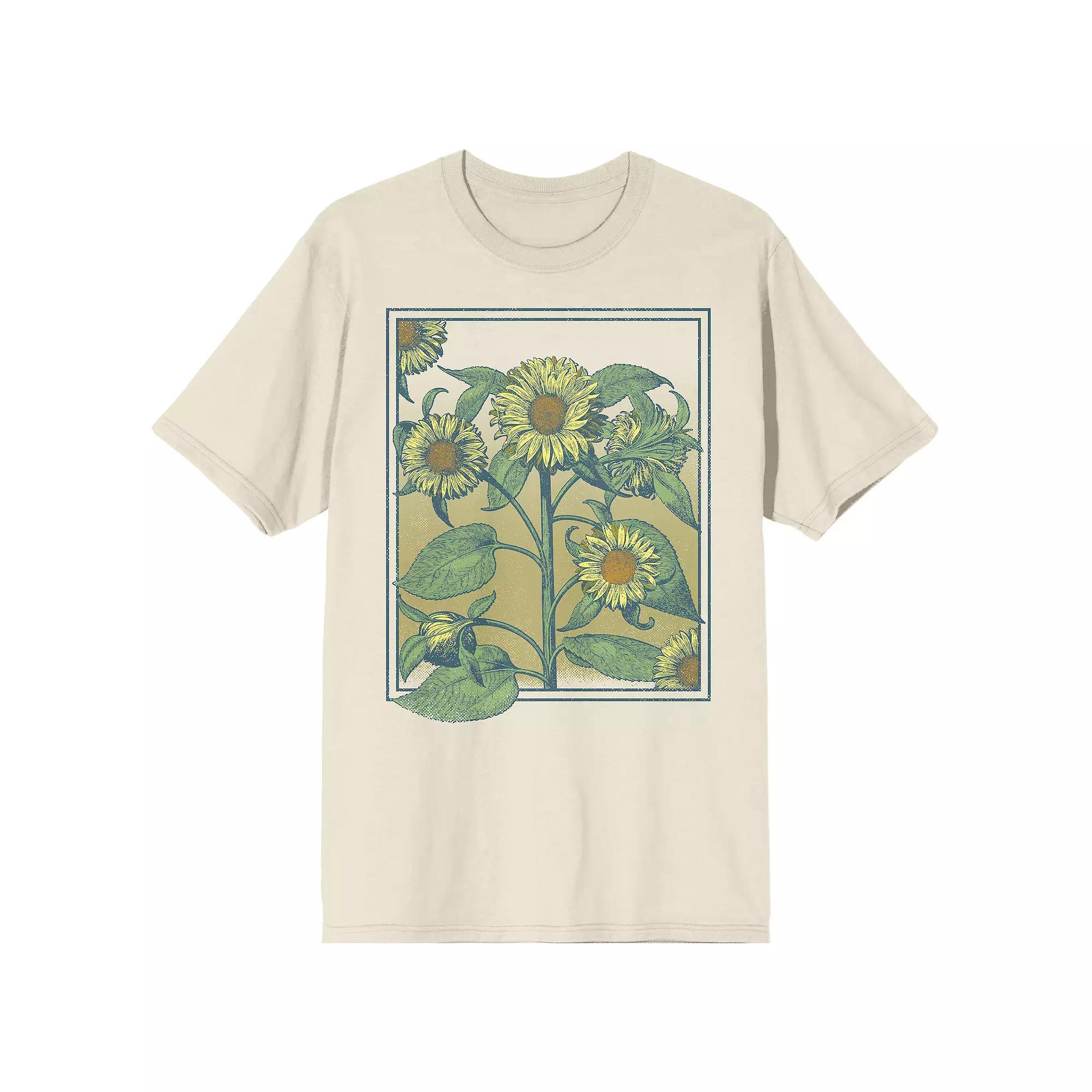 Men's Sunflower Frame Natural Graphic Tee, Size: Medium, Black Product Image