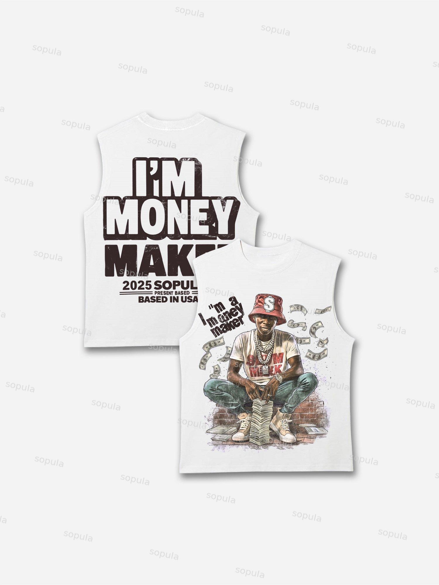 Vintage Street I'm A Money Maker Graphic Tank Top Product Image