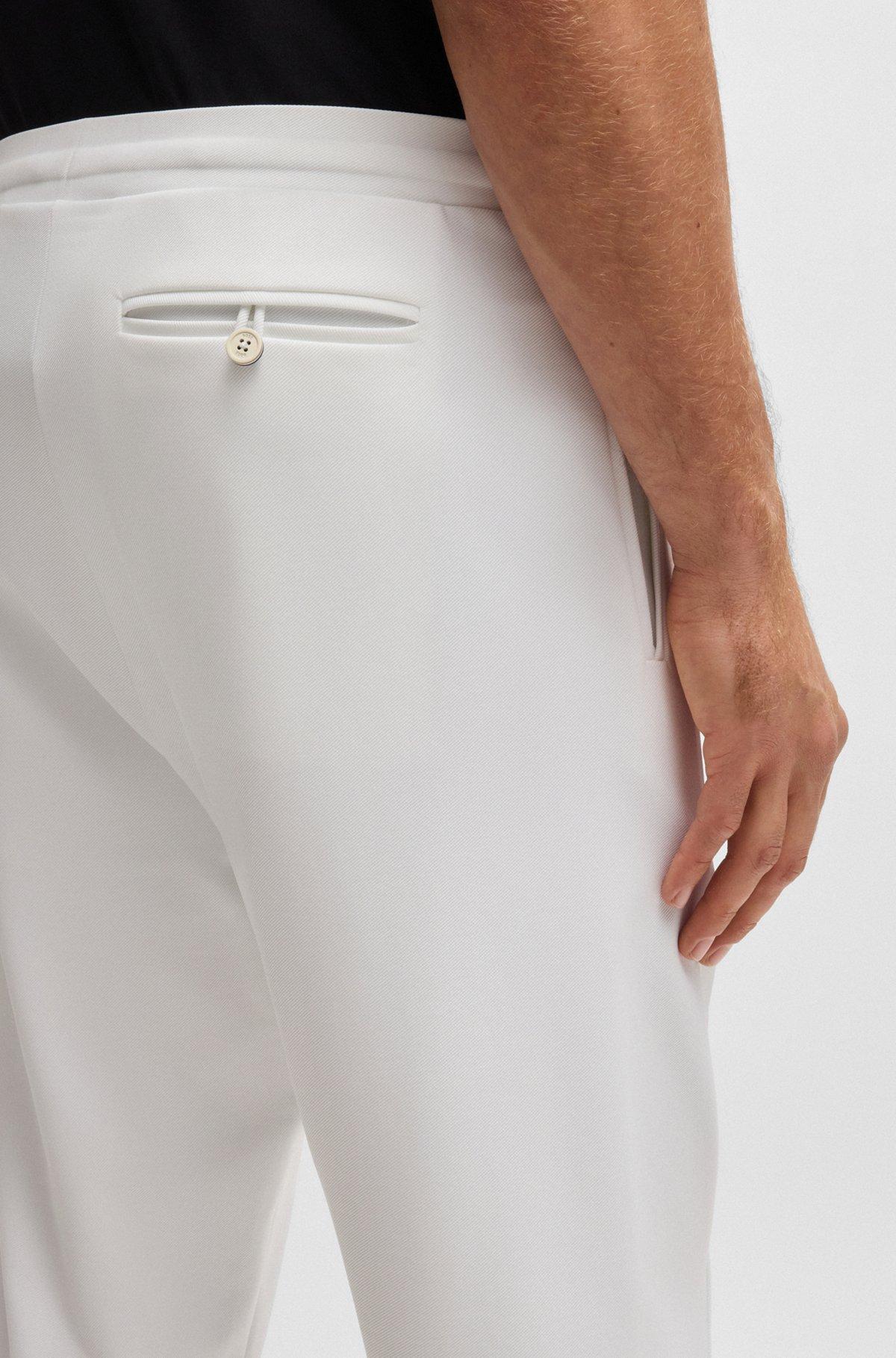 Regular-fit trousers in stretch gabardine with logo detail Product Image