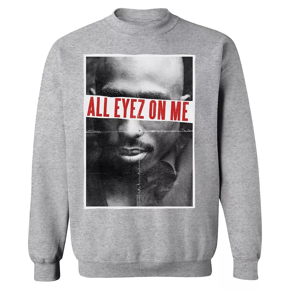 Men's Tupac All Eyes Sweatshirt, Size: Small, Sport Gray Product Image