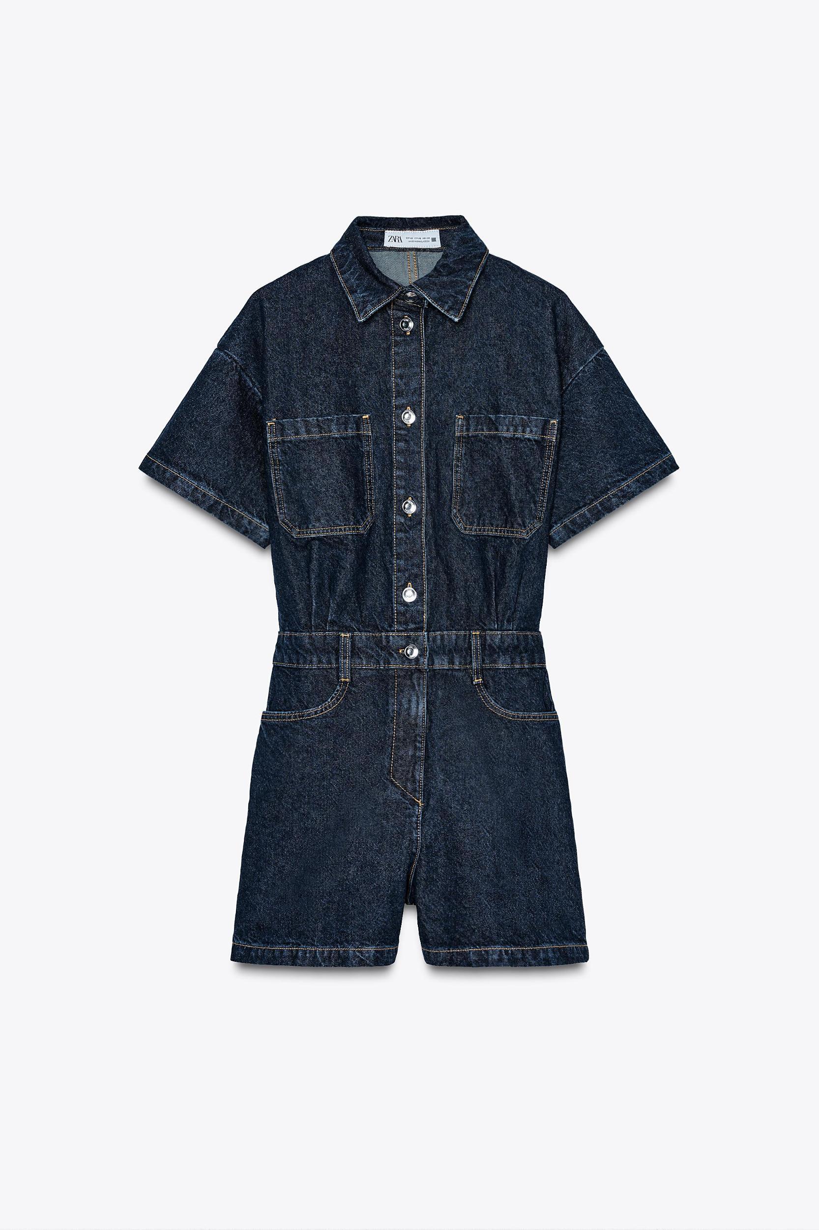 Z1975 SHORT SLEEVE DENIM JUMPSUIT Product Image